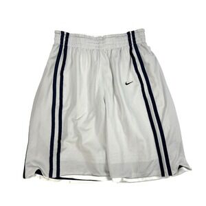 Vintage Y2K Nike Basketball Shorts Mens Size L Reversible‎ Satin Baggy Blue